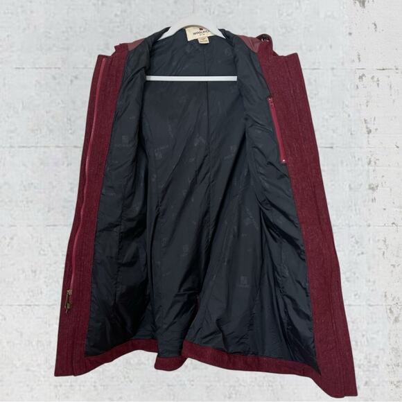 Vintage Woolrich Women’s Wool Hooded Duffle Coat Toggle Size M Red - Picture 7 of 16